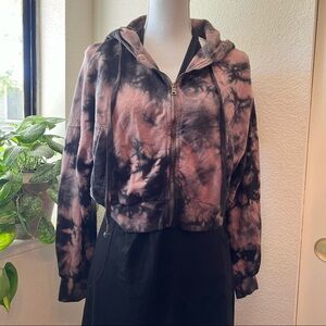 Young fabulous and broke hoody pink / black tie dye style​